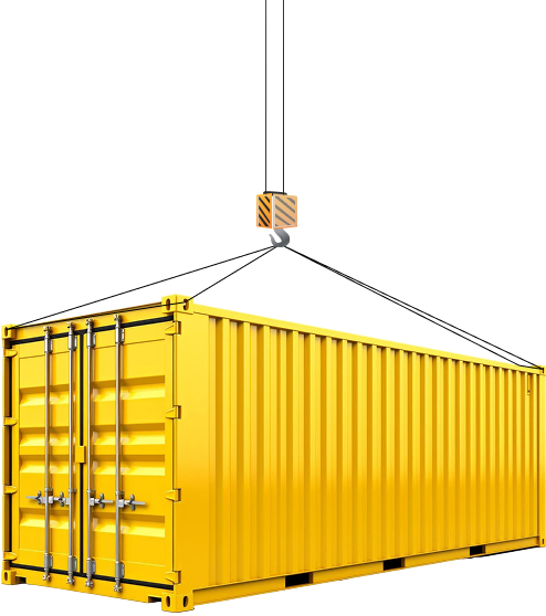 Shipping container being loaded